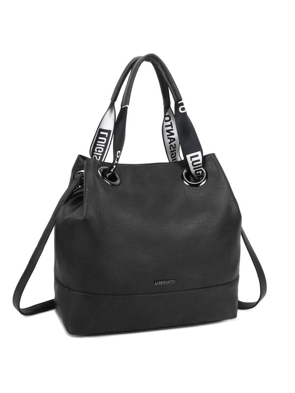 LUIGISANTO black eco-leather urban bag