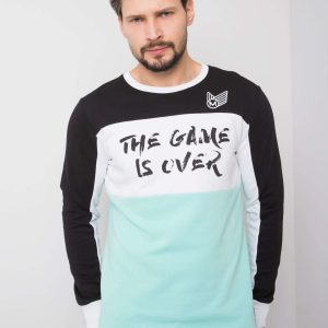 Black and mint sweatshirt for men without hood Ian