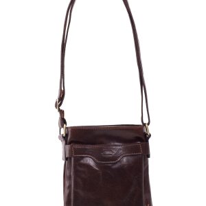 Dark Brown Leather Men's Messenger Bag