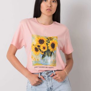 Light pink t-shirt with print by Maurice