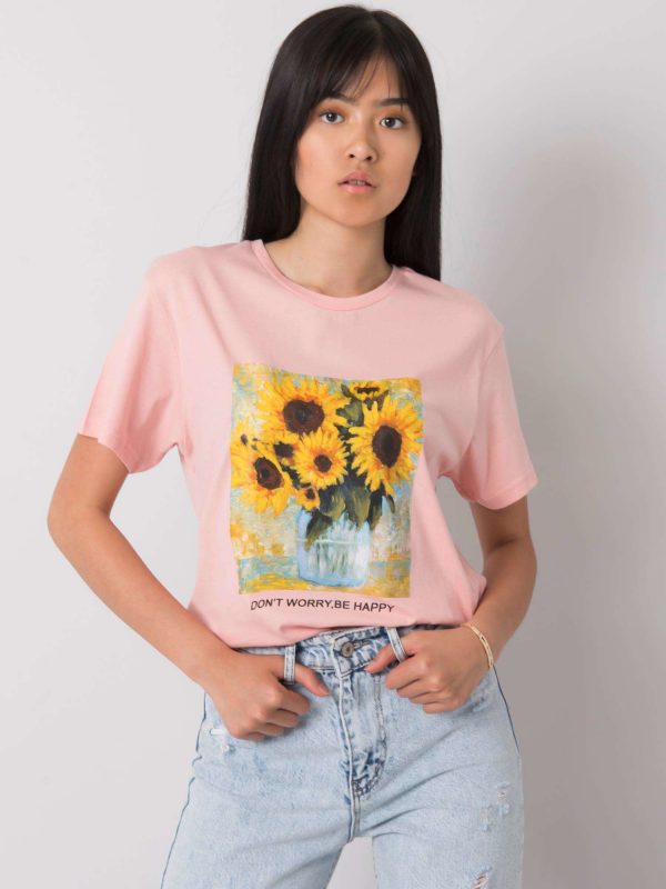 Light pink t-shirt with print by Maurice