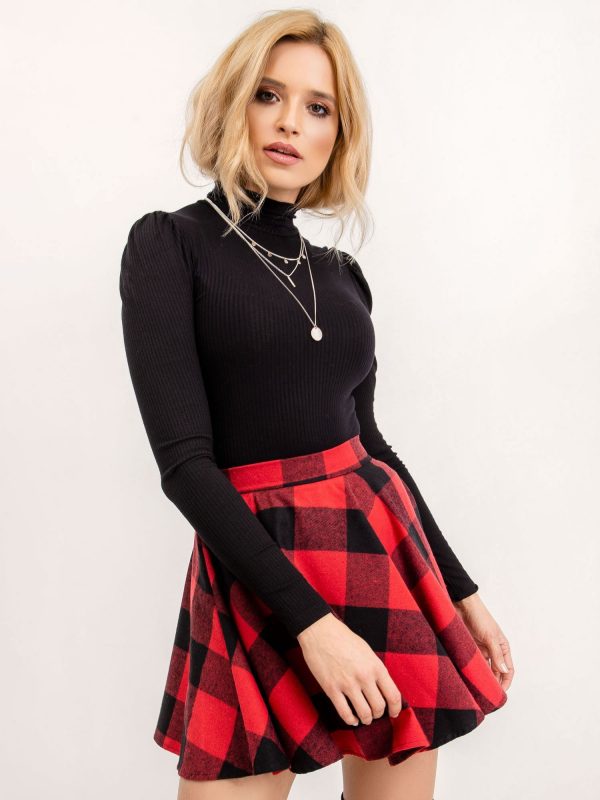 BSL Black and Red Plaid Skirt