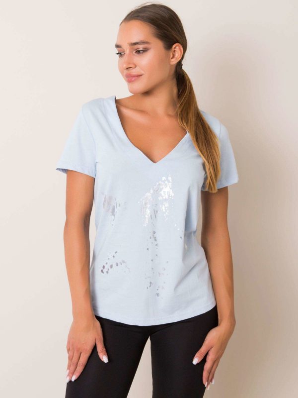 Light blue T-shirt Marble FOR FITNESS