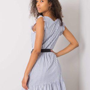 Navy blue striped Clarabelle dress