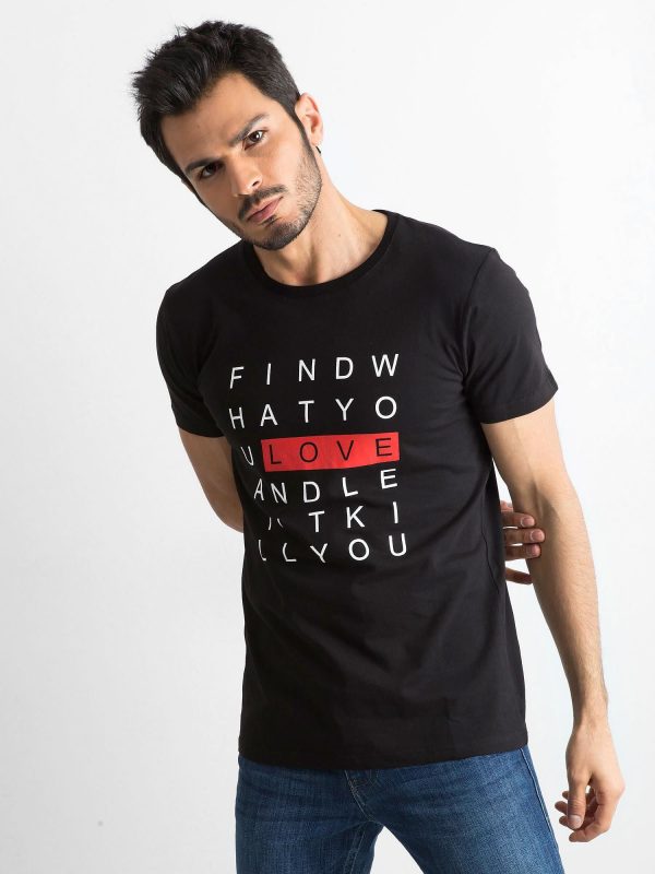 Black Printed Men's T-Shirt