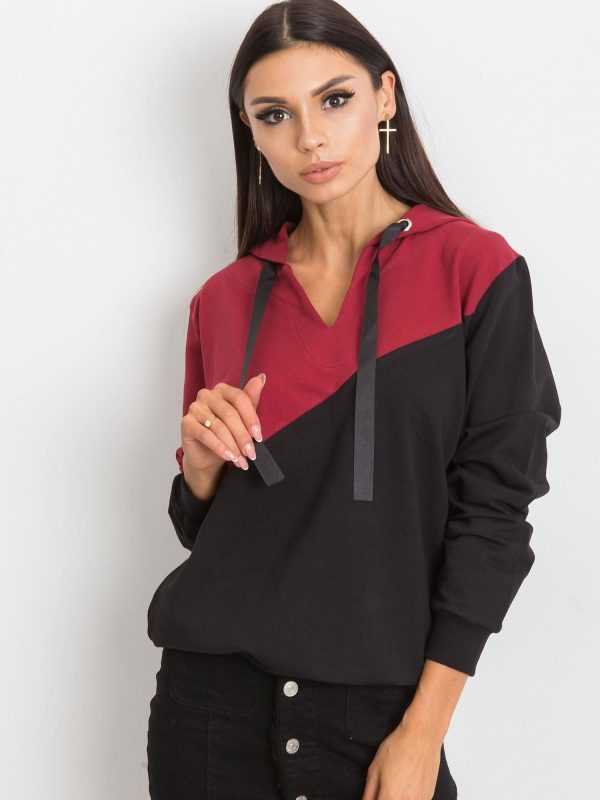 Burgundy and black Havana sweatshirt