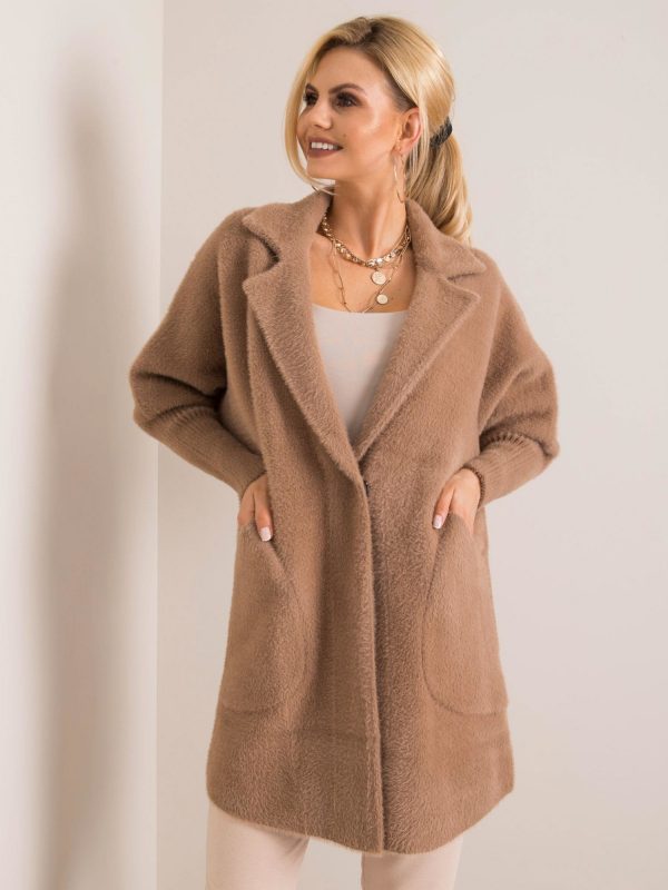 Dark beige alpaca coat Nora