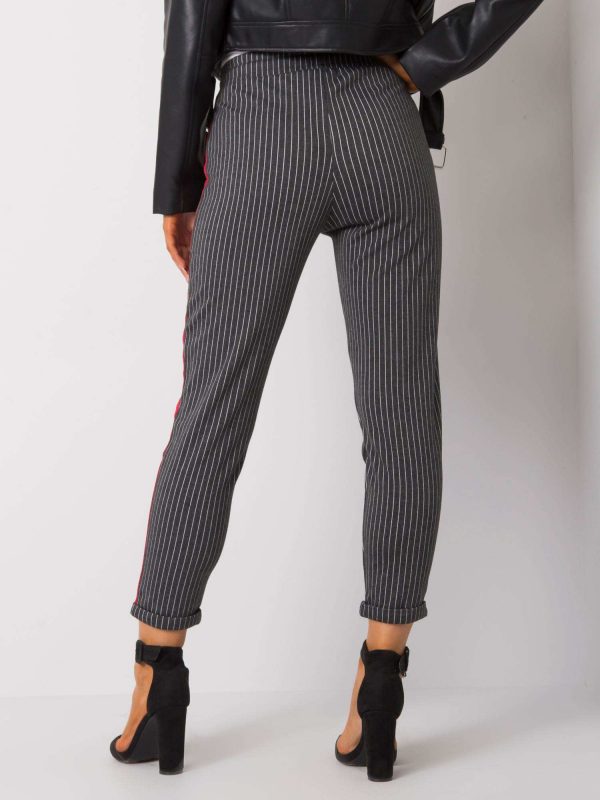 Dark Grey Sabella Striped Pants