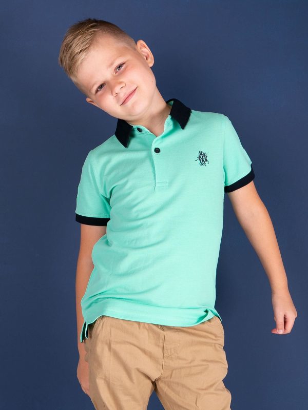 TOMMY LIFE Green boy's polo shirt