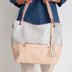 Pink and grey city bag