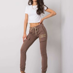 Dark beige sweatpants with Althea pockets