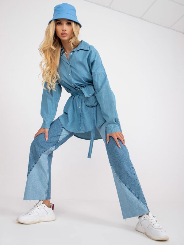 Blue Oversized Cotton Shirt RUE PARIS