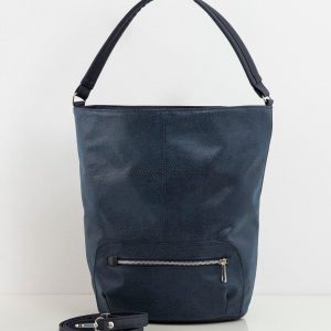 Navy blue shopper bag in animal pattern