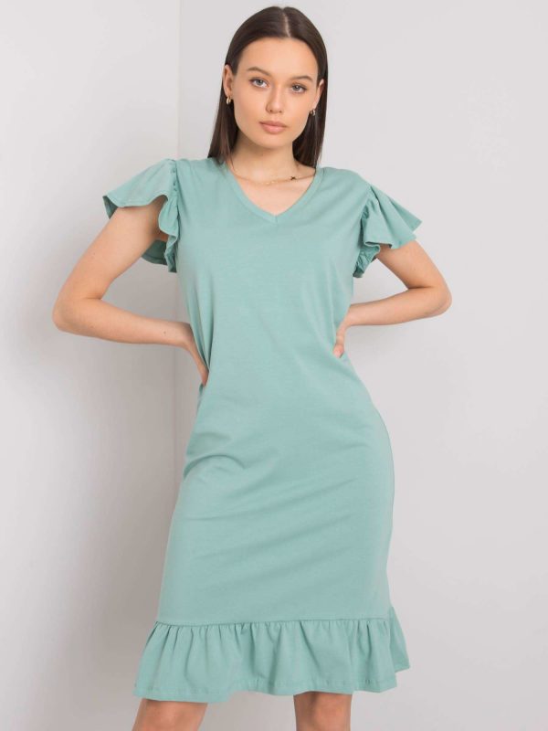 Light Green Candace Ruffle Dress