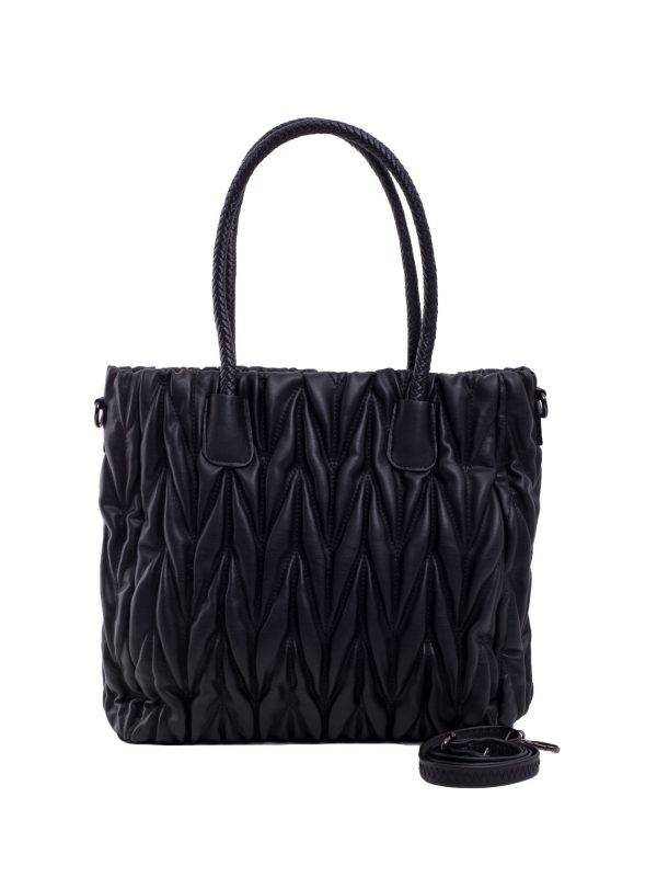 Black eco leather quilted bag