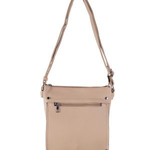 Dark beige shoulder bag with pockets