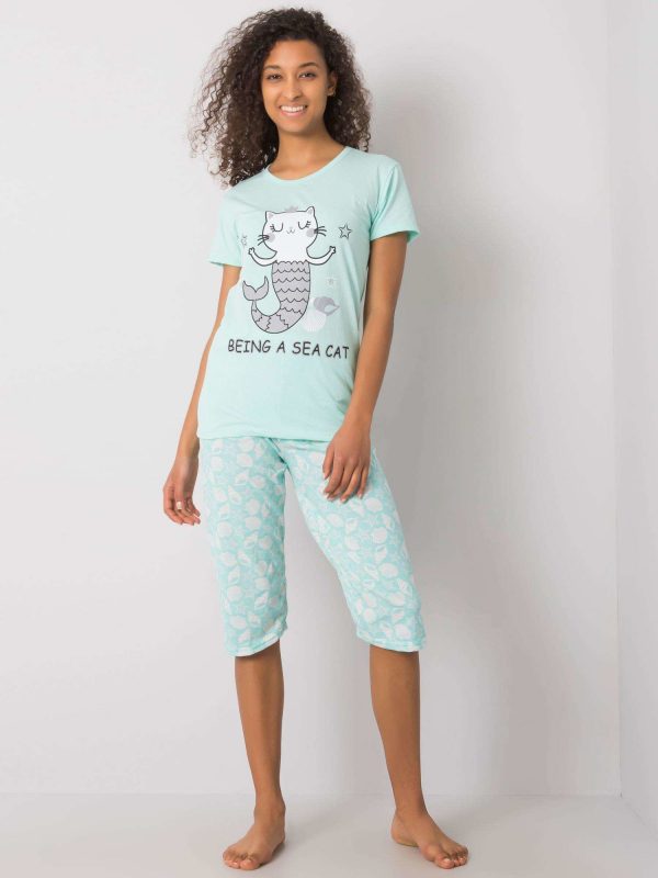 Mint Printed Ladies Pyjamas