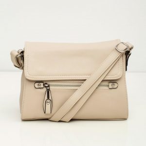 Beige women's handbag made of eco-leather