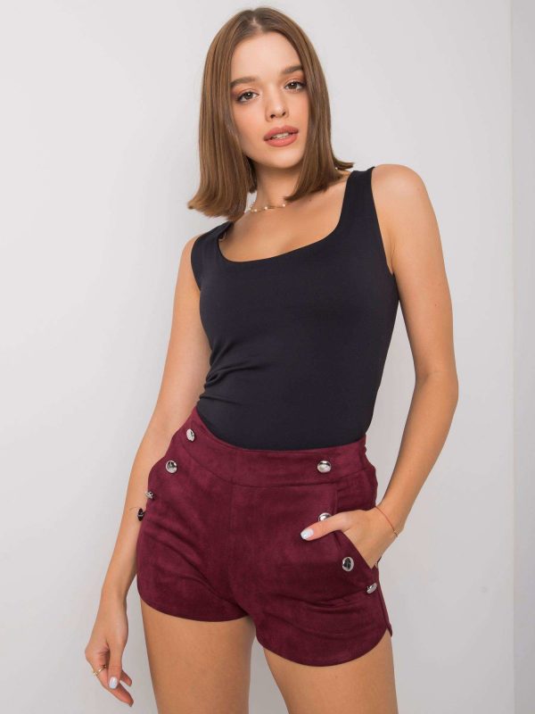 Burgundy shorts with buttons Jaylah RUE PARIS