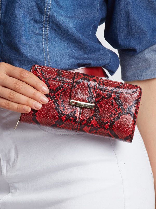 Red wallet with snake pattern