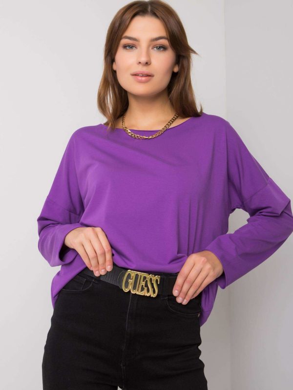 Leyah Dark Purple Long Sleeve Blouse