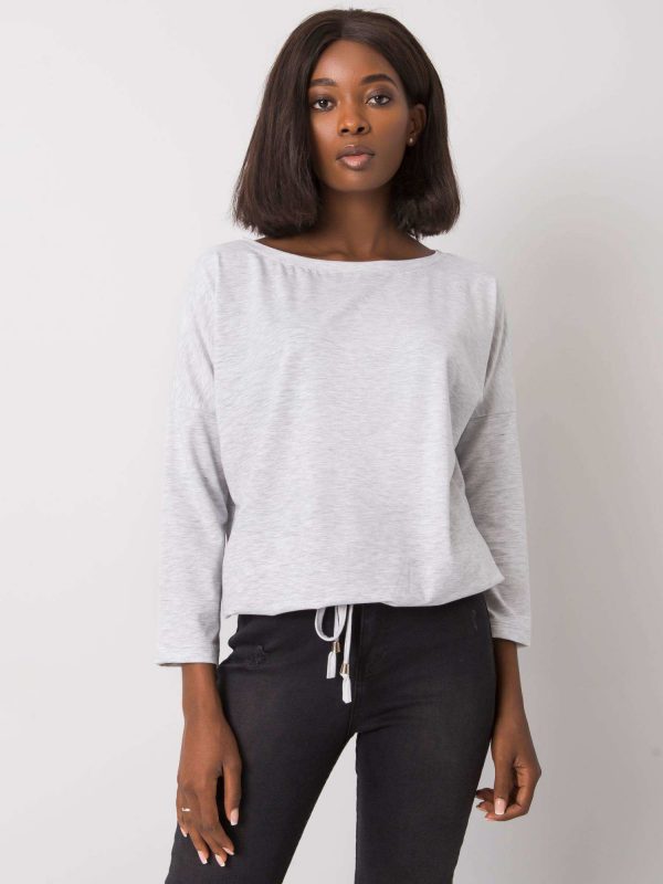 Light grey melange blouse Fiona