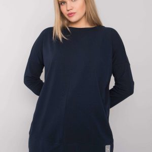 Navy blue smooth plus size blouse Kalise