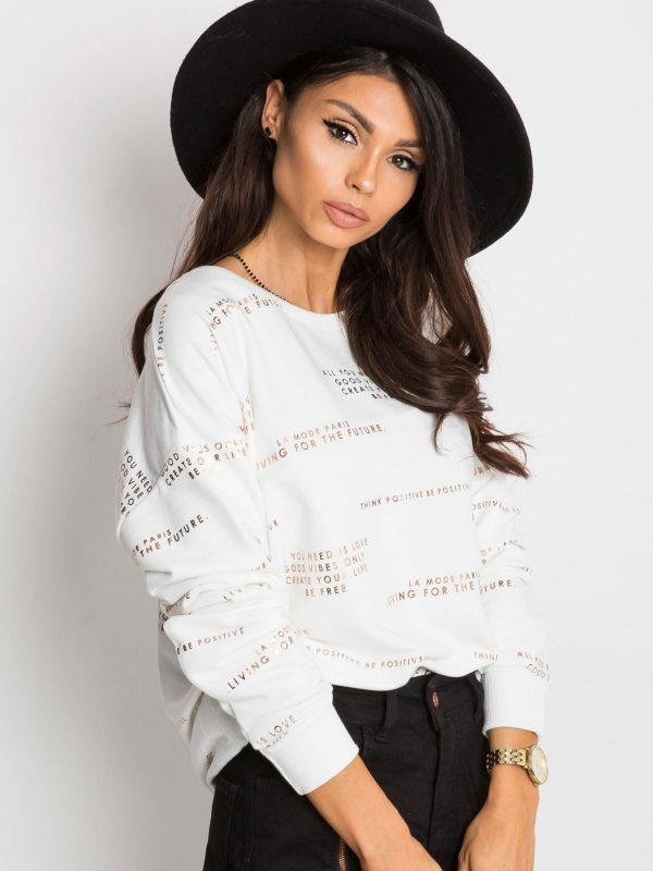 RUE PARIS White Divene Sweatshirt