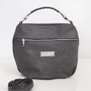 Grey faux leather handbag