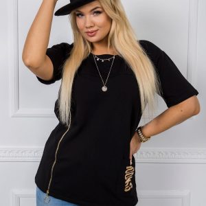 Thea black plus size blouse