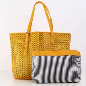 Mustard Openwork Women's Bag