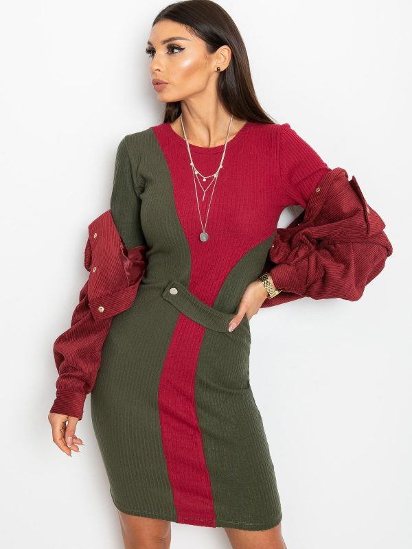 Khaki-burgundy Pringle dress