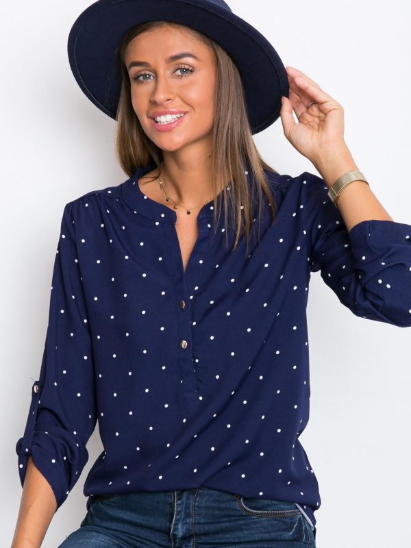 Navy blue blouse Tweet