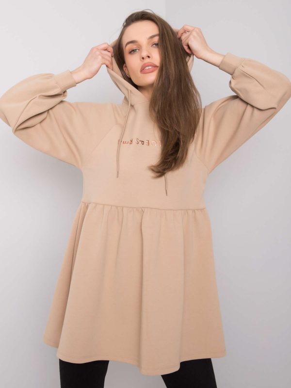 Beige tunic with hood Eagle RUE PARIS