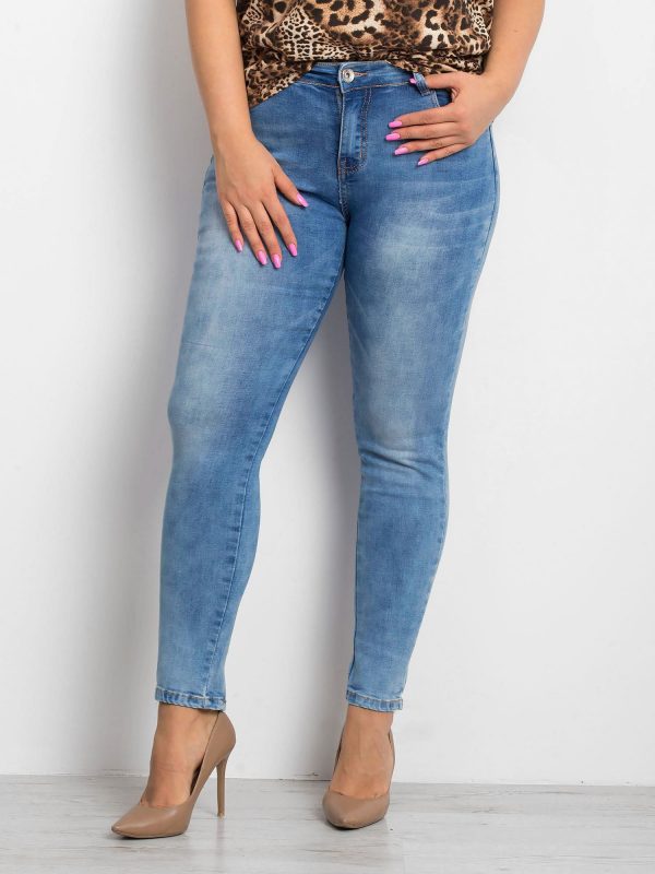 Plus Size Blue Jeans Pointelle