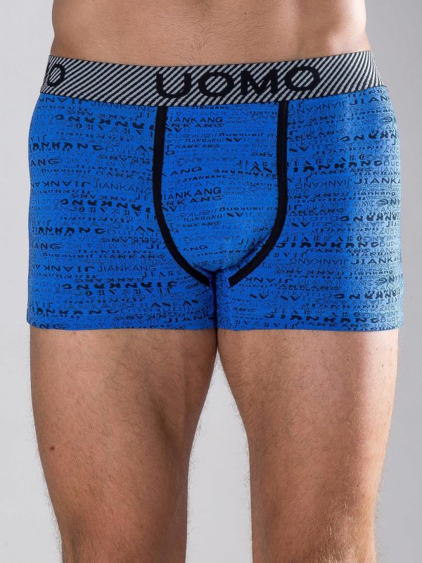 Dark Blue Patterned Boxer Shorts