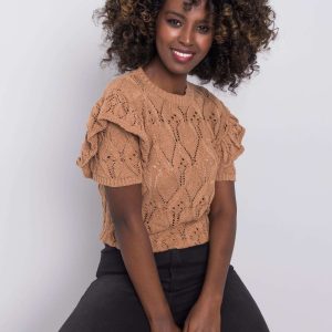 Brown openwork sweater Nicoletta RUE PARIS