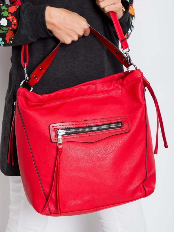 City bag made of eco-leather red