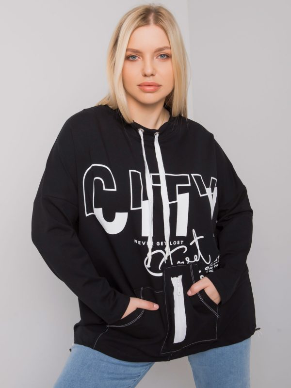 Hackney Hoodless Black Plus Size Sweatshirt