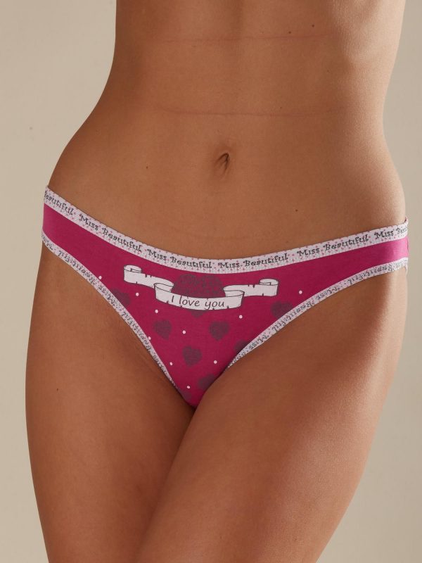 Women's Fuchsia Printed Panties