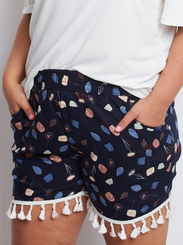 Navy Blue Plus Size Ownership Shorts