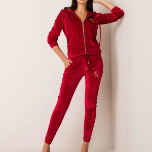 Burgundy velour set Eden