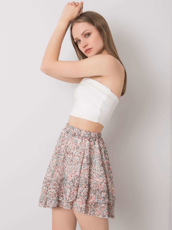 White-pistachio skirt with flounce Yaritza