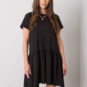 Black Cammie Ruffle Dress