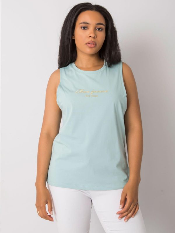 Mint plus size cotton top Deann RUE PARIS