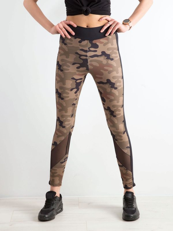 Khaki Military Pattern Leggings BY O LA LA