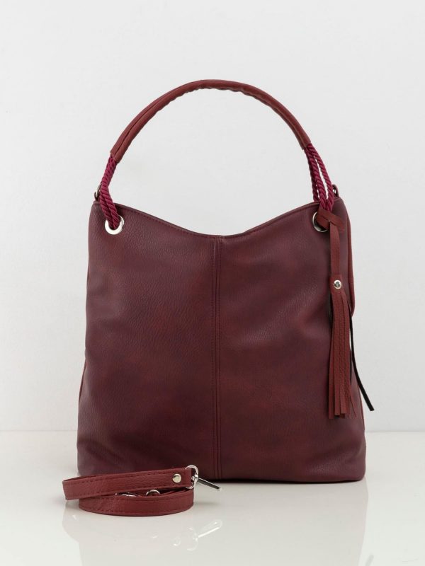 Burgundy eco-leather handbag