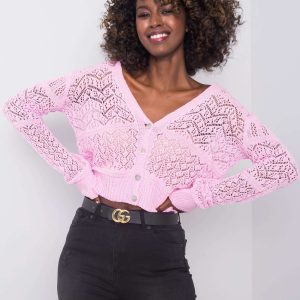 Pink button-down sweater Meera RUE PARIS