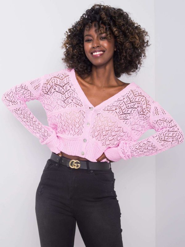 Pink button-down sweater Meera RUE PARIS