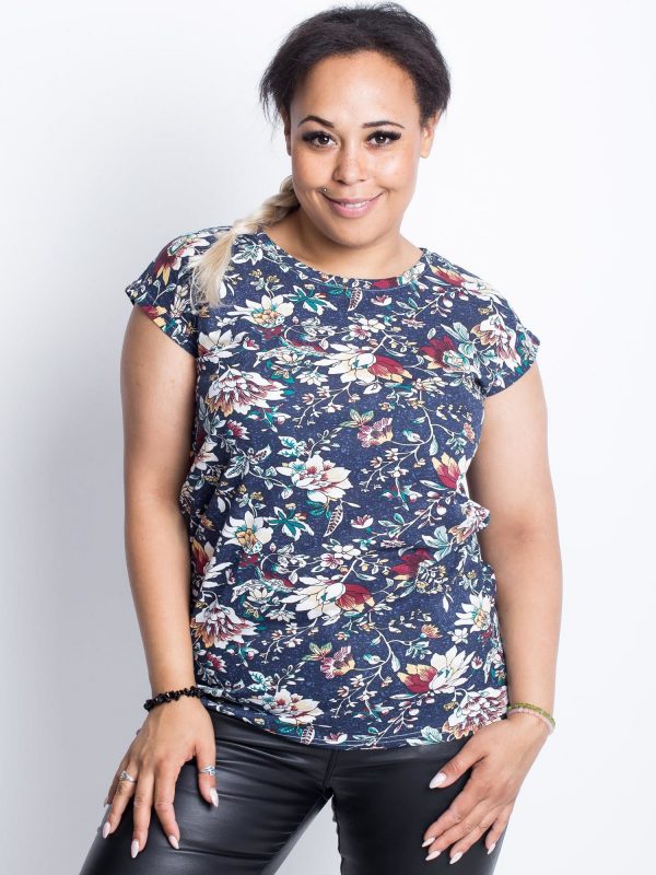 Navy blue t-shirt plus size Wander